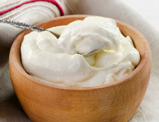 Fototapeta na wymiar Fresh sour cream