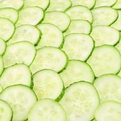 Surface coated with a cucumber slices