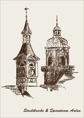 Statdkirche und Spionturm Aalen