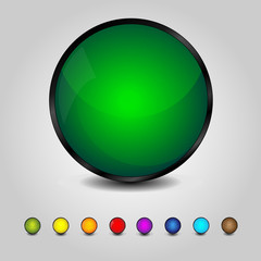 Colorful glossy round buttons