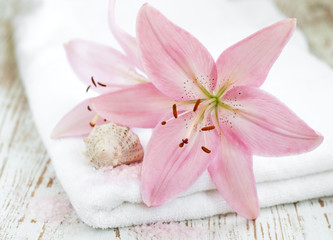 Spa Towel with flower