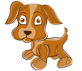 Brown cartoon puppy