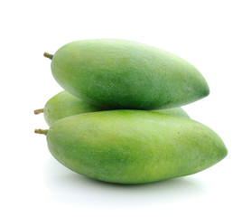 Green mango isolated on a white background