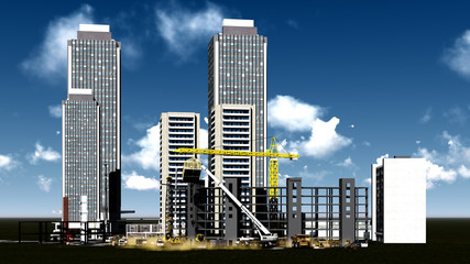 Obraz premium Construction site - abstract colorful illustration