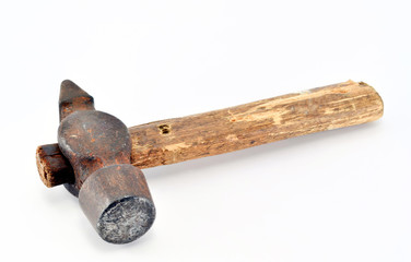 Hammer, New, condition, Close-up, Isolated, white, background