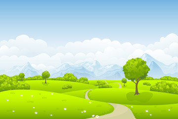 Sommerlandschaft mit Baum