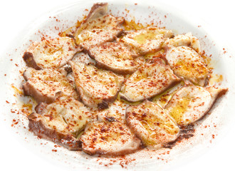 Octopus with olive oil