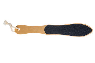 wooden pedicure tool isolated on white