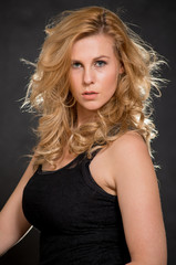 Naklejka premium Attractive caucasian blond fashionable woman