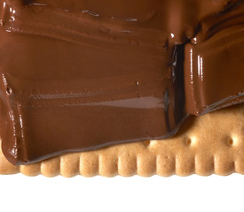 melting chocolate on shortbread