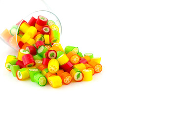 colored candy isolated on white background
