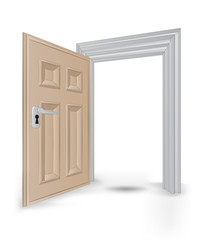 open isolated doorway frame vector