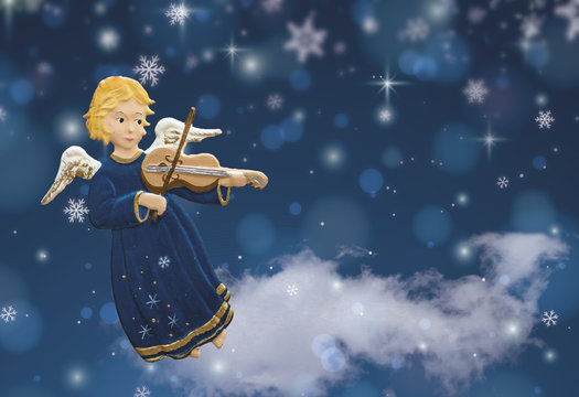 Angel with violin - Powered by Adobe