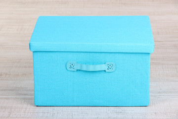 Textile box on floor in room