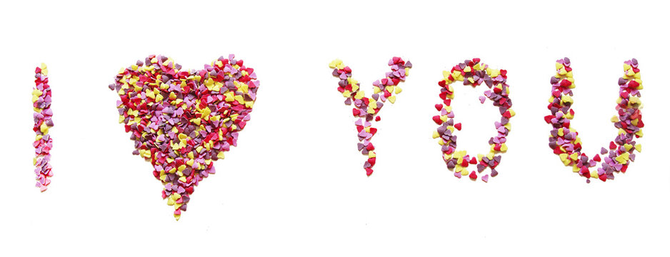 i love you hearts candys