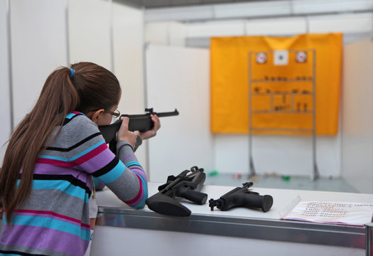 girl in shooting range