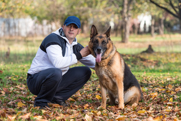 Man And His Dog German Shepherd