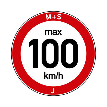 Aufkleber M+S Reifen Geschwindigkeitsindex J 100 km/h