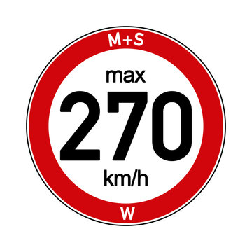 Aufkleber M+S Reifen Geschwindigkeitsindex W 270 km/h