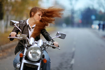 girl on a motorcycle