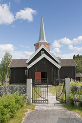 Fototapeta na wymiar The Stave Church at Flesberg