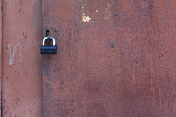 old iron door with lock
