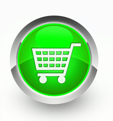 Knopf grün Einkaufskorb