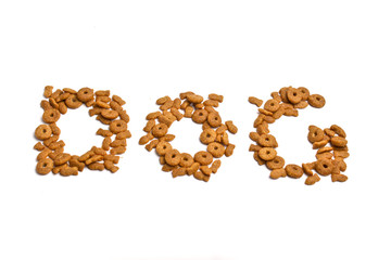 Cat food with word dog