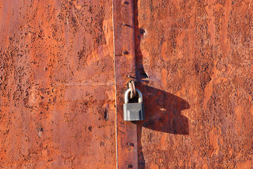 old iron door with lock