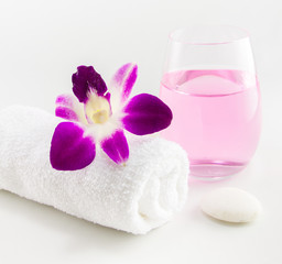 Spa setting with towels