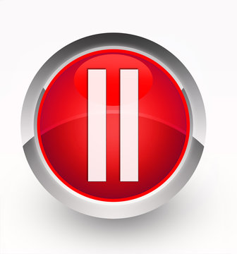 Knopf rot Pause