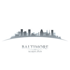 Fototapeta premium Baltimore Maryland city skyline silhouette white background