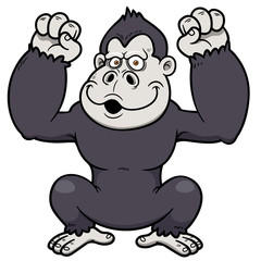 Vector illustration of Gorilla Cartoon