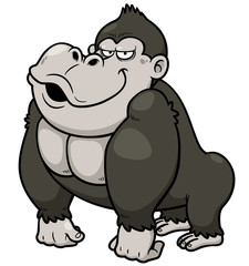 Vector illustration of Gorilla Cartoon