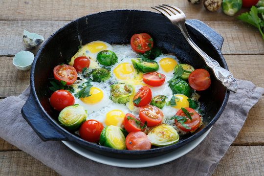 eggs with vegetables for breakfast