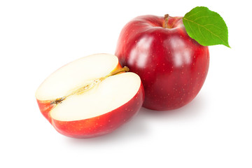 Red apples isolated on white background