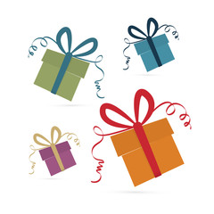 Vector Present Boxes Isolated on White Background
