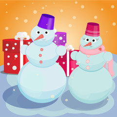 Snowmen in gifts