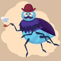 old beetle smokes a pipe