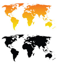 World Map Vector orange gradient 3d