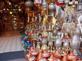 Moroccan store with iron products and utensils