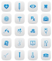 Health care buttons,Blue version
