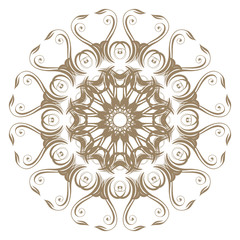 Decorative  frame with vintage round patterns on white.