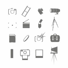 Video and photo icon set