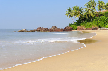 Fototapeta na wymiar Lonely plaży w Kerala w Indiach