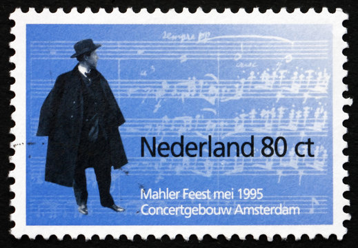 Postage stamp Netherlands 1995 Gustav Mahler, Composer