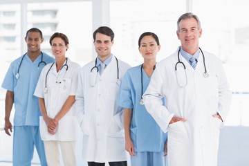 Portrait of doctors in a row at hospital