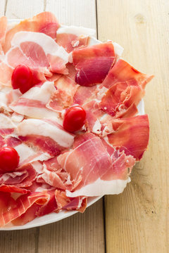 Real pork ham from Italy Bologna