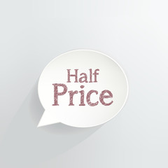 Half Price Speech Bubble Sign