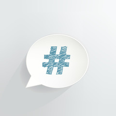 Hashtag Speech Bubble Sign